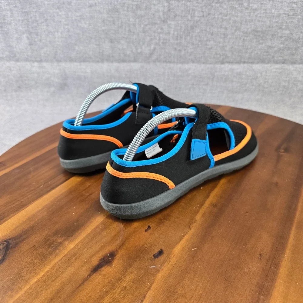 Wonder Nation Girls Water Shoes Black‎ Orange Blue USA 6 EUR 38.5
